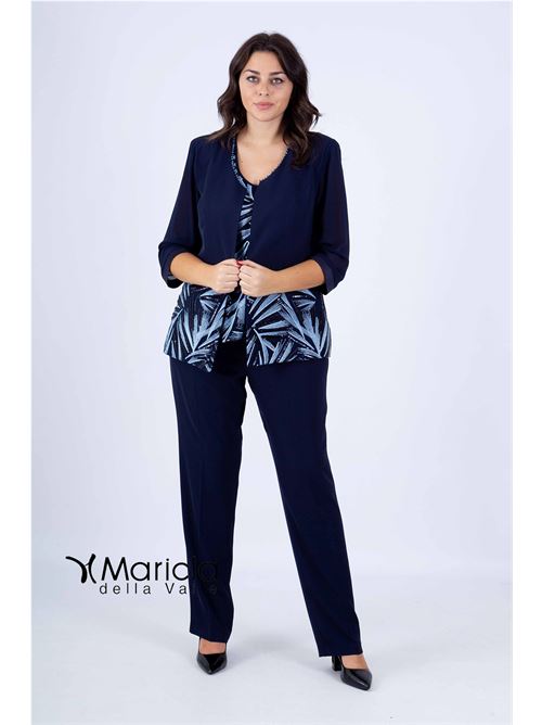 tailleur con ricamo PAOLA FORTI | PF3120/22BLU